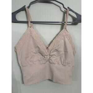 Comfort by Real Lace Trim Bralette | Size M | Nude | Wireless